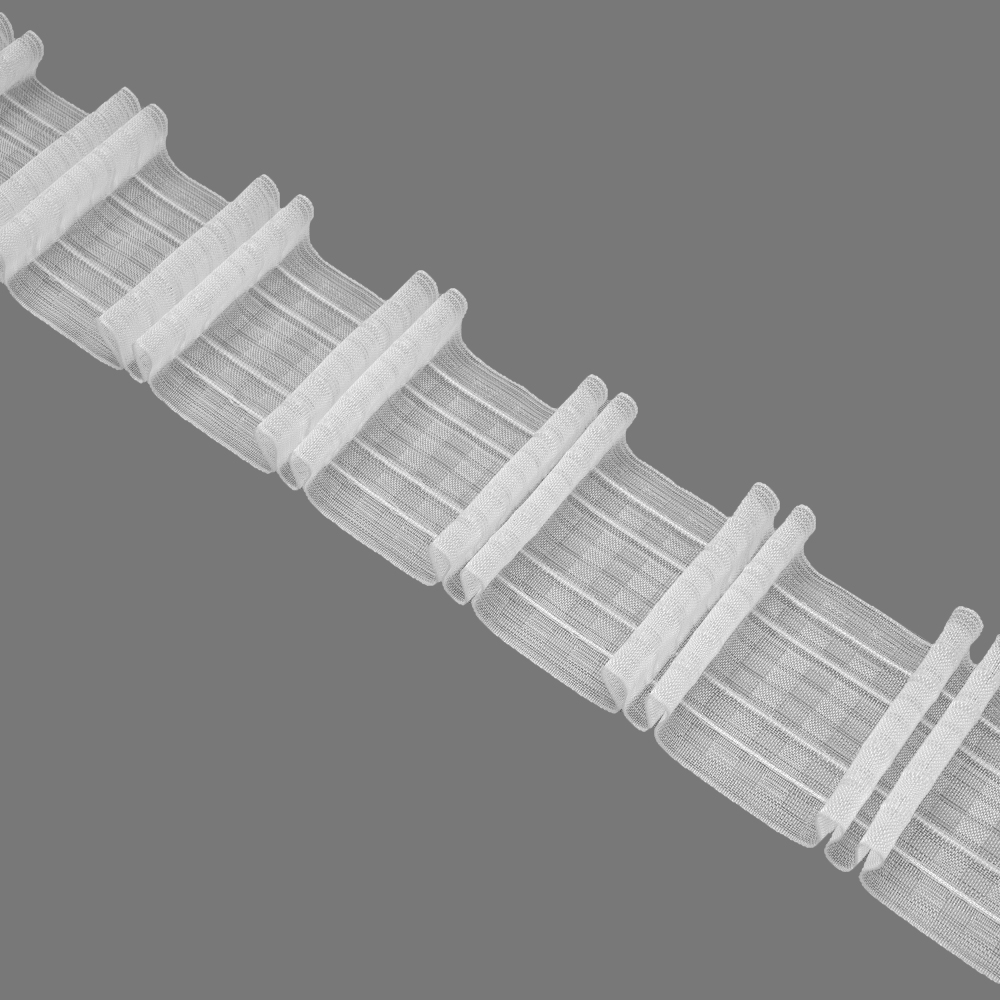 Шторная лента многокарманная 4488MP/Soft (1:2,5) Oz-is Premium прозр 8 см/50 м, Двойной ровный  луч