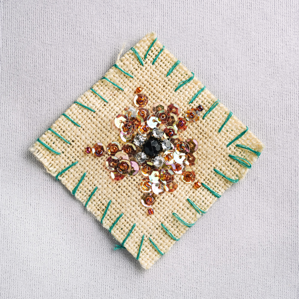 Аппликация на холсте клеевая B4 коричнево-бирюзовый (10 шт)