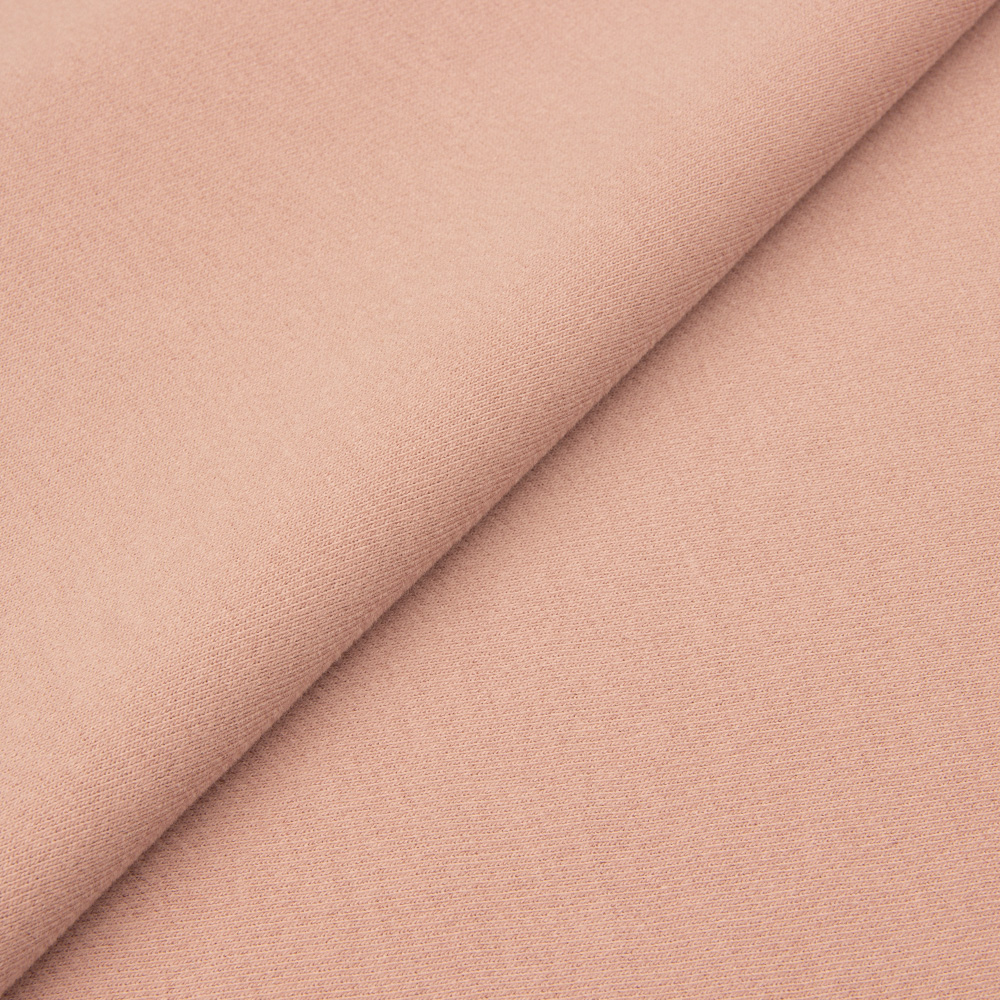 Футер 3х нитка велюр диагональ компакт 330г/м2 (90%хлопок, 10% полиэстер) шир. 195 см пудра