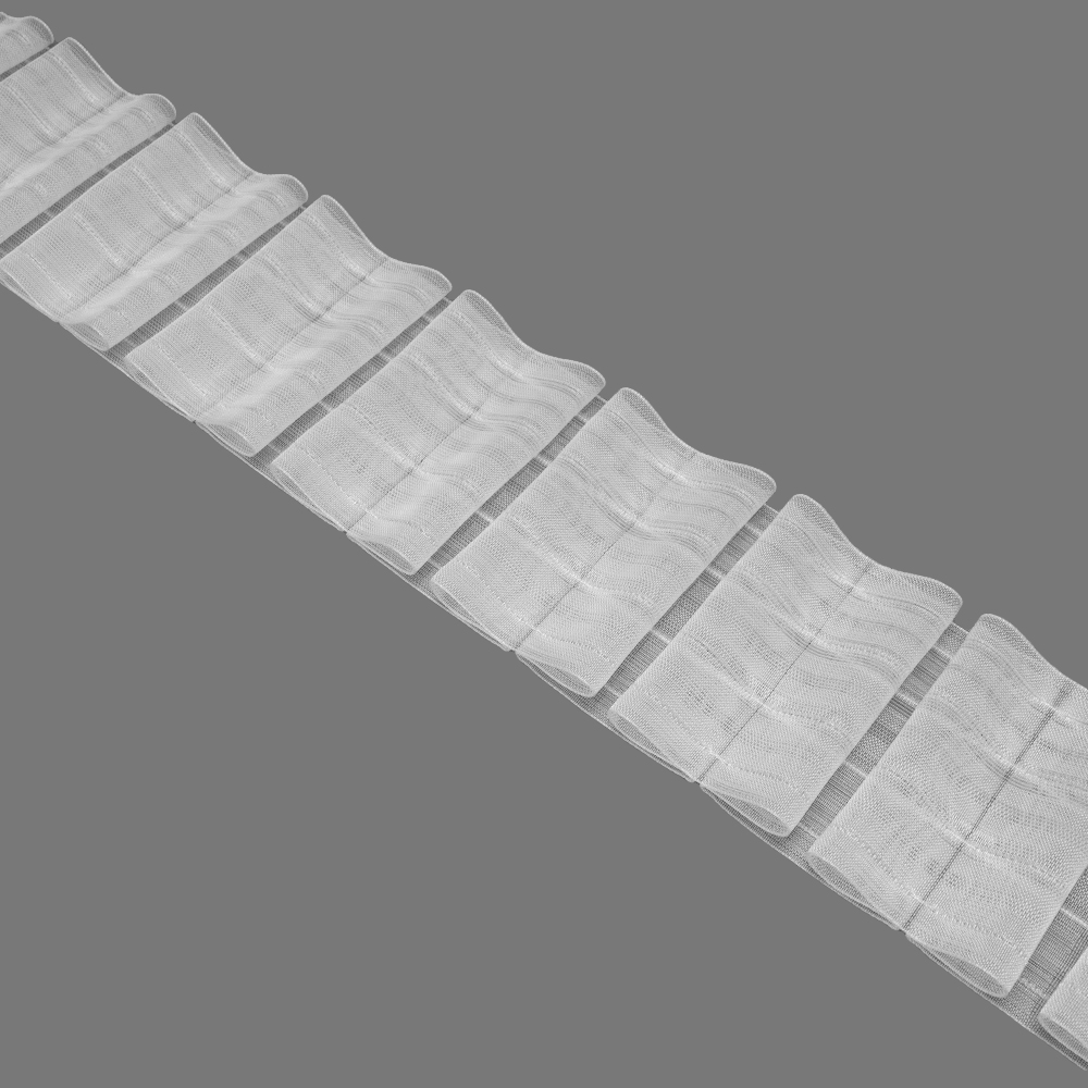 Шторная лента многокарманная 4468MP/Soft (1:3) Oz-is Premium прозрачная 10 см/50 м, Бантовая складка