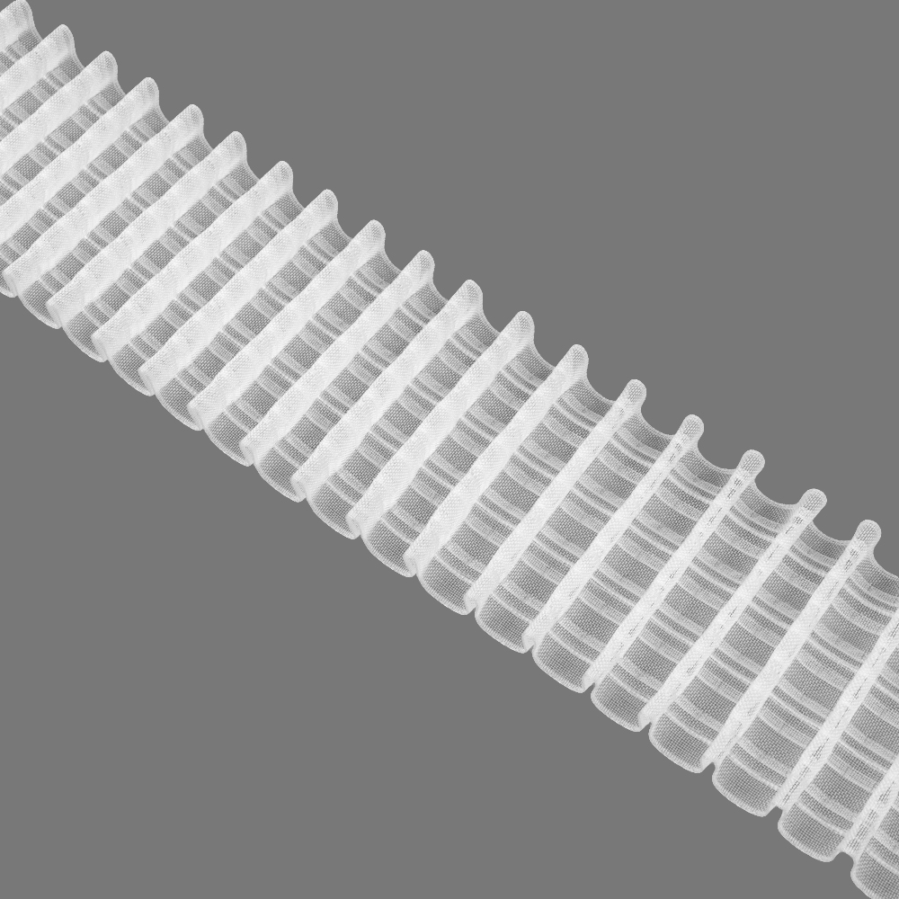 Шторная лента 3303 (1:2) MirTenda Premium прозрачная 9 см/50 м (7 карманов, корд-4 лески)