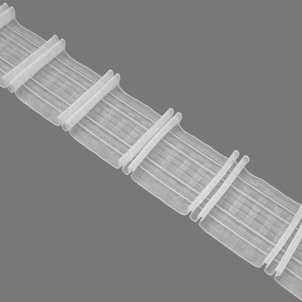 Шторная лента многокарманная 4488MP/Soft (1:2) Oz-is Premium прозрач 8 см/50 м, Двойной ровный луч